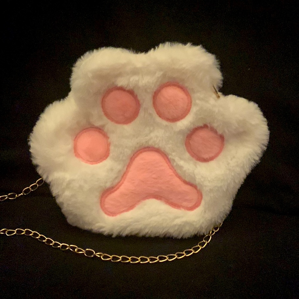 White paw print crossbody bag NWOT